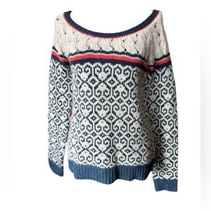 American Eagle Women’s Fisherman Cable Knit Pullover Sweater M Wool Alpaca S/P